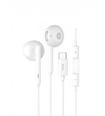 HOCO Acustic Type-C Wired Earphones With Mic - White