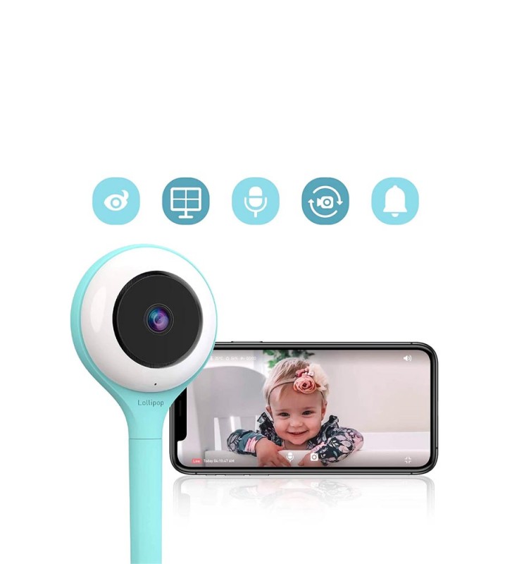 Lollipop Smart Baby Camera Breathing monitor Turquoise Free and Fast  Shipping
