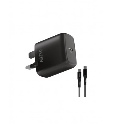 Green Lion Type-C Compact Wall Charger with Type-C to Type-C Cable