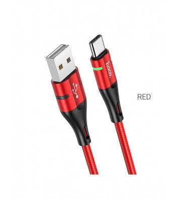 Hoco U93 Shadow Charging Cable For Type-C - Red