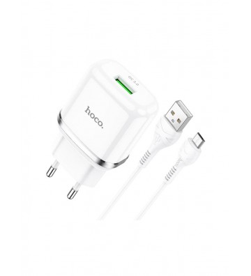 Hoco N3 Vigour QC3.0 USB Charger with Micro-USB Cable - White