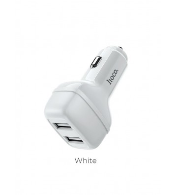 Hoco Z36 Leader Dual USB Port Car Charger - White