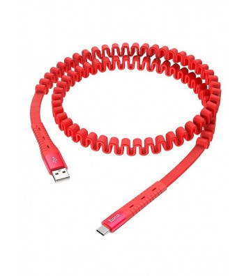 Hoco U78 Cotton Treasure USB to Type-C Elastic Cable - Red
