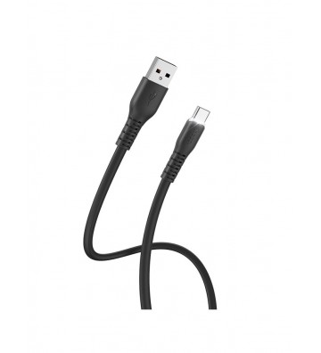 Hoco X44 Soft Silicone USB to Type-C Cable - Black
