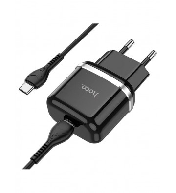 Hoco N24 Victorious Type-C Port Charger with Type-C Cable - Black