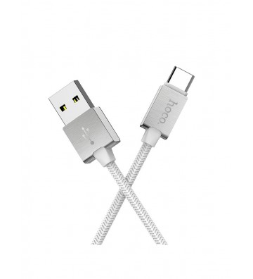 Hoco U49 Refined Steel USB to Type-C Cable - White