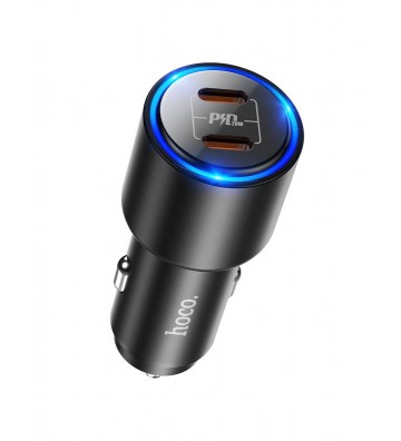 Hoco NZ3 Clear Way Dual Type-C Port Car Charger
