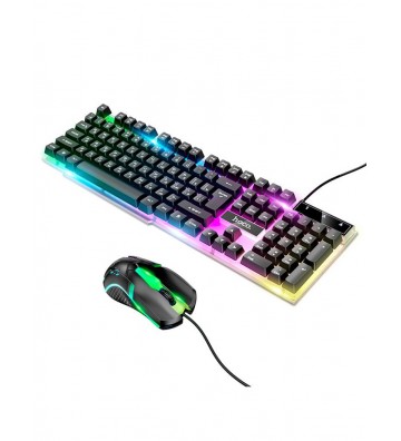 Hoco GM18 LED Colorful Lighting Gaming Keyboard and Mouse Set - English