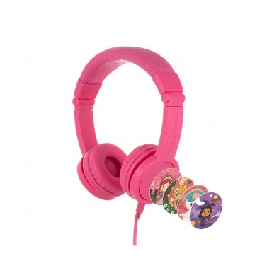 Buddyphones Explore Plus Foldable Kids Headphones With Mic - Rose Pink