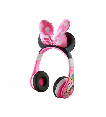 KidDesigns Minnie Mouse with Bow and Mini Ears Kids Headphones - Pink